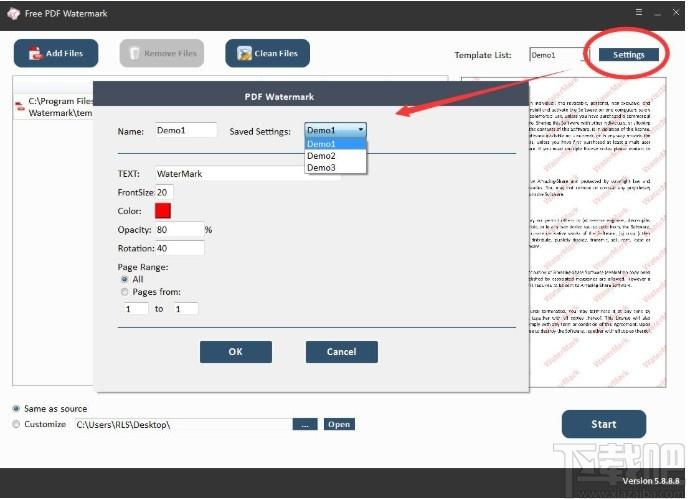 Free PDF Watermark下载,pdf添加水印工具,pdf添加水印